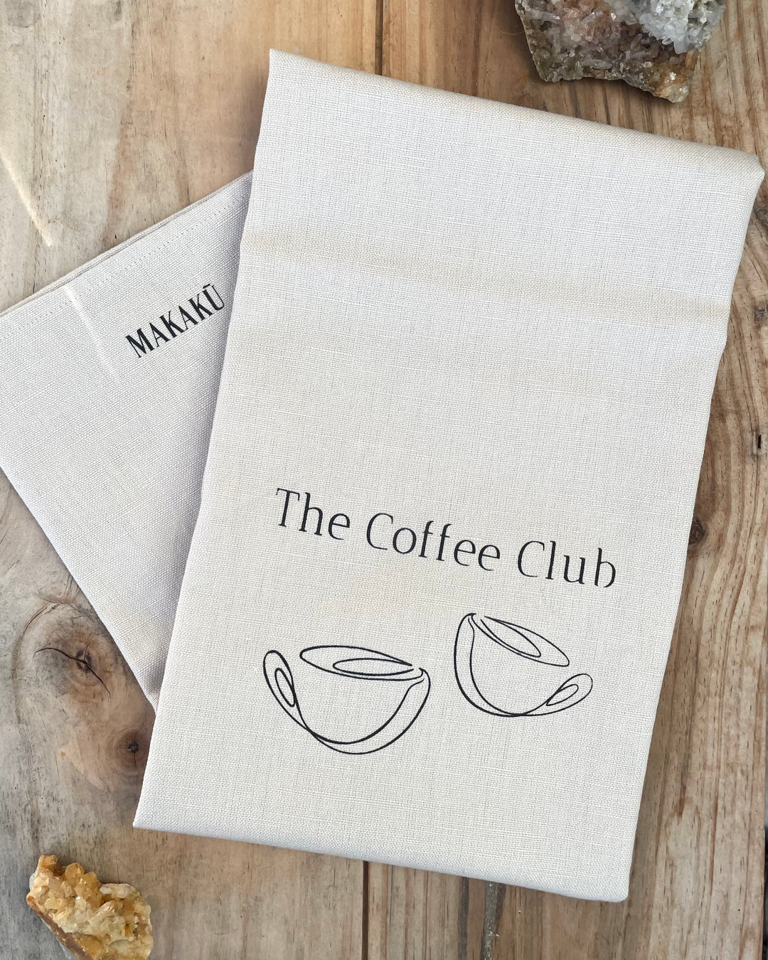 Geschirrtuch aus Leinen und Baumwolle – „The Coffee Club“